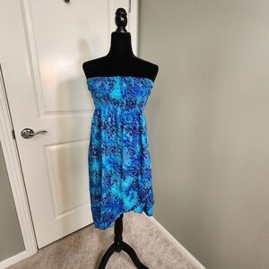Blue Strapless Dress